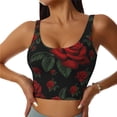 thumbnail image 1 of Hirioo Roses for Women's Sports Vest with Full-Print Design, Stretchy Fabric and Removable Pads-XX-Large, 1 of 8