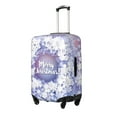 thumbnail image 1 of Hirioo Round Snow Merry Christmas Winter Snowflakes for Elasticity Suitcase Cover (No luggage Included) Durable Luggage Protector Fits 18-32 Inch Luggage-X-Large, 1 of 7