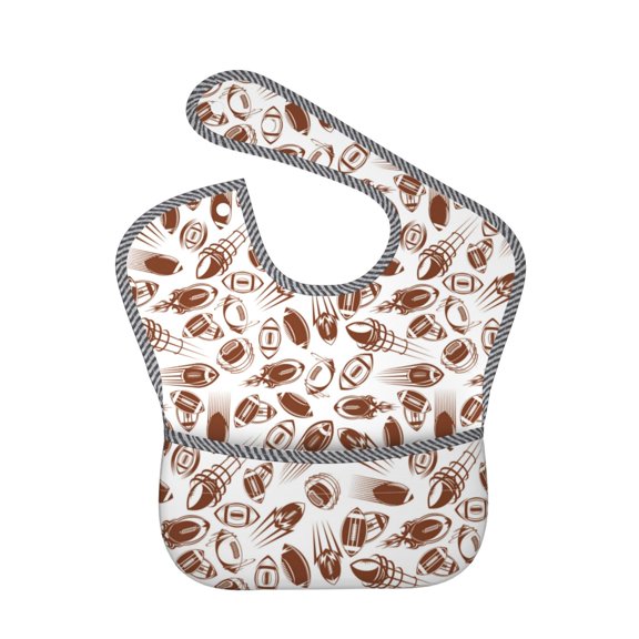 Hirioo Rugby Style for Baby Waterproof Pocket Bib Adjustable Closed for Babies Toddlers with Large Pocket 6-24Months