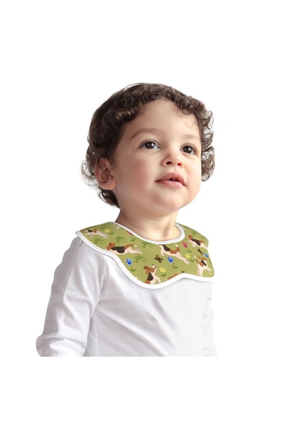 Running Beagle for Baby Cotton Petal Bib Drool Bibs for Baby Boy Unisex
