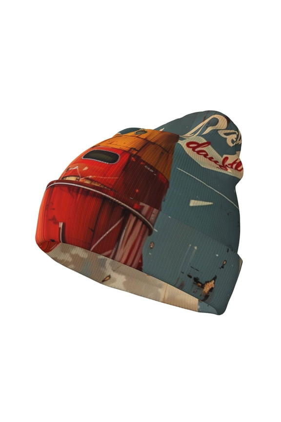 Rusty Rocket Launch for Men's Knit Cuffed Beanie for Outdoor Activities Unisex