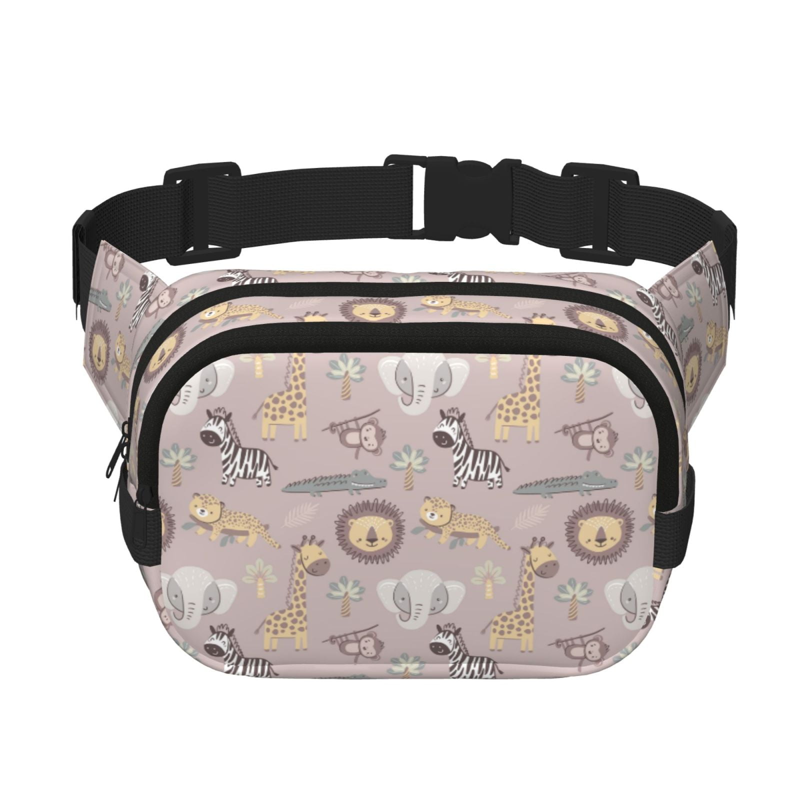 Hirioo Safari Animals for Double Layer Waist Bag Adjustable Fanny Pack For Travel Running Hiking