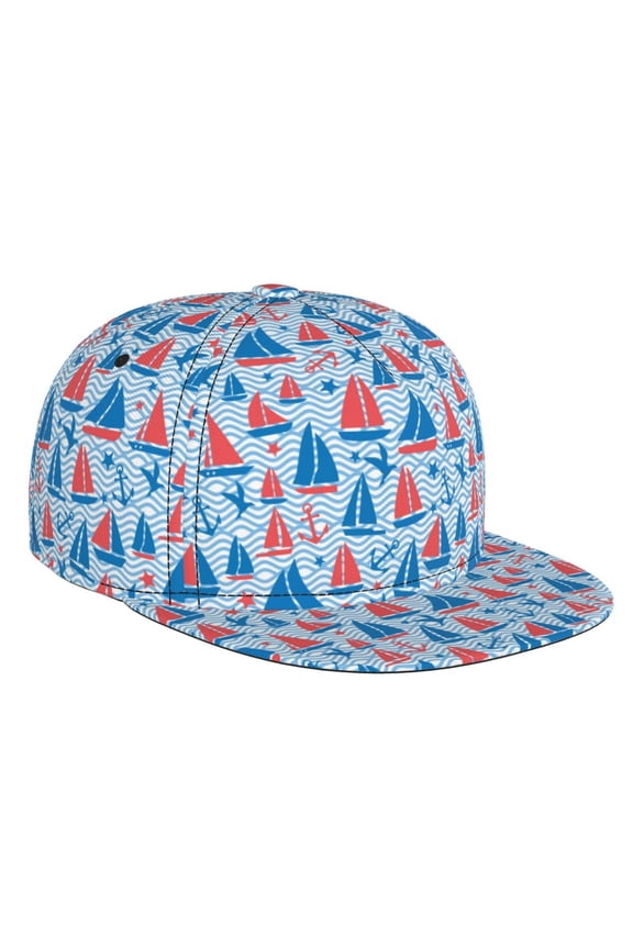 Sailboats On A Waves for Baseball Cap Men Cap Flat Brim for Men Women Teens Adjustable Baseball Cap