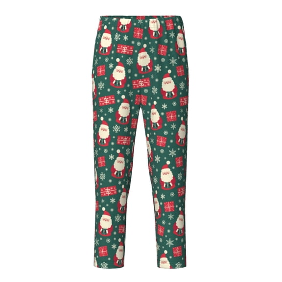 Hirioo Santa Claus for Teenagers' Pajama Pants Womens Lounge Pants with Pockets Pj Bottoms Pants for Men-XS(5-6)