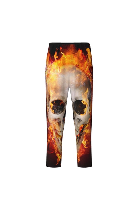 Satanic Skull for Teenagers' Pajama Pants Womens Lounge Pants with Pockets Pj Bottoms Pants for Men-Large