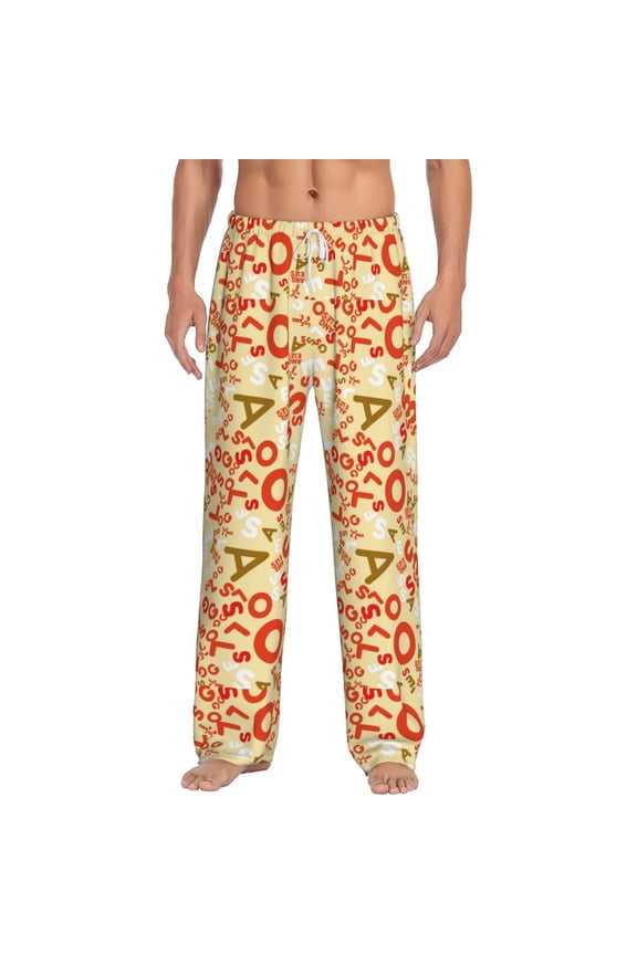 Scandinavian Alphabet2 for Women's PJ Pajama Pants Sleep Pants Women's Home Trousers with Pockets,S-3XL-3X-Large