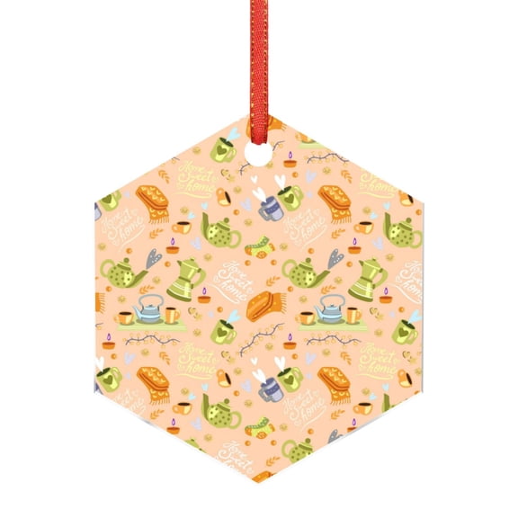 Hirioo Scandinavian Style Hygge for Acrylic Christmas Pendant Hanging Christmas Tree Ornaments, Car, Home, Office Gift Decor-Hexagon