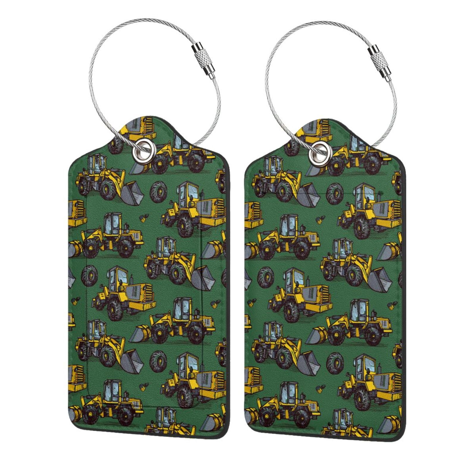 Hirioo Scraper Print Leather Luggage Tag with Stainless Steel Loop ...