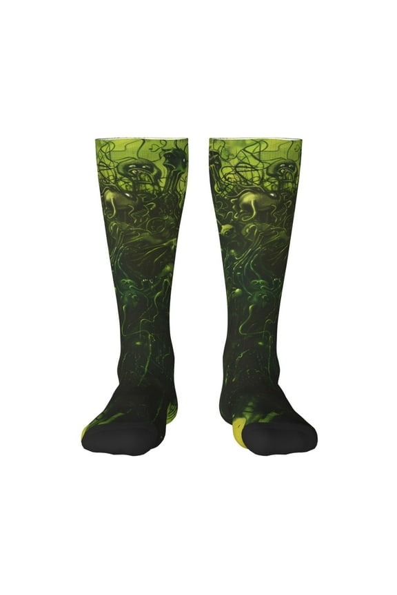 Screaming Horror Art for Adult Stockings Breathable Sock Non-Pilling,Contrasting Color Design