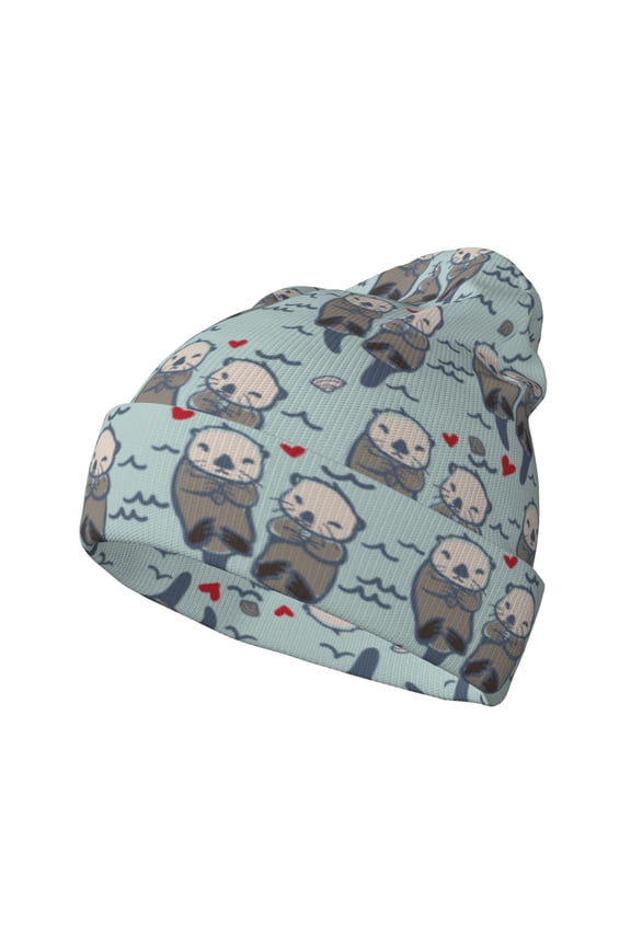 Sea Otter for Men's Knit Cuffed Beanie for Outdoor Activities Unisex
