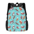 thumbnail image 1 of Hirioo Sea Otters Family In Blue Water for Minimalist Backpack Large Capacity Backpack Travel Backpack For School, 1 of 8
