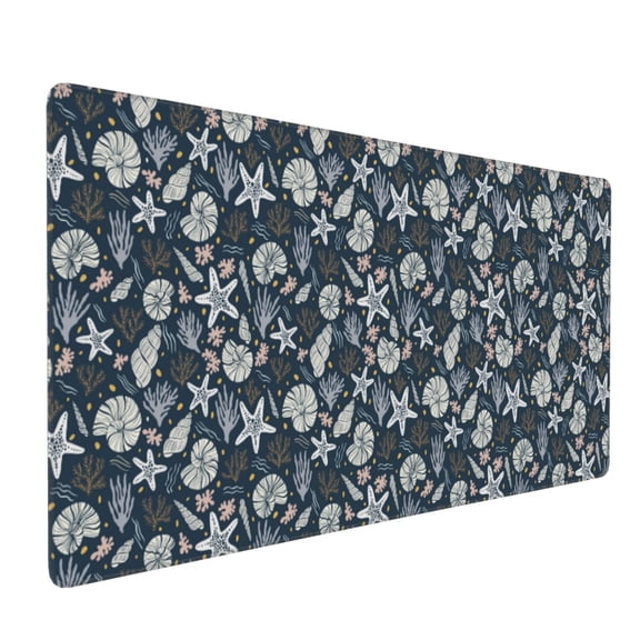 Hirioo Sea Shells 1 for Mouse Pad ,Anti-Slip Base, Durable Stitched Edges, Perfect for Gaming, Office, and Home Use,16x35.5in