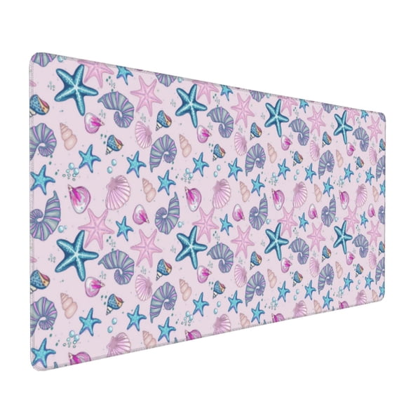 Hirioo Sea Shells 3 for Mouse Pad ,Anti-Slip Base, Durable Stitched Edges, Perfect for Gaming, Office, and Home Use,16x35.5in