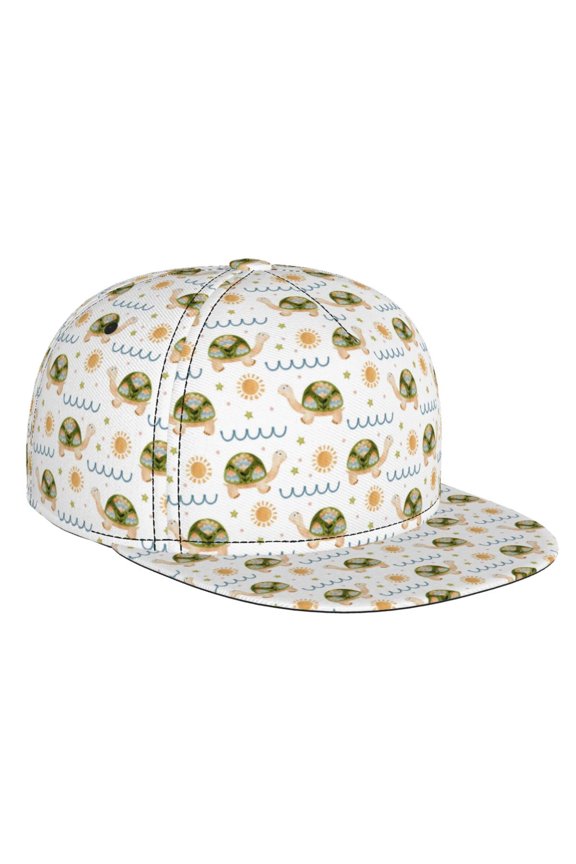 Sea Turtle Basking in the Sun for Baseball Cap Men Cap Flat Brim for Men Women Teens Adjustable Baseball Cap