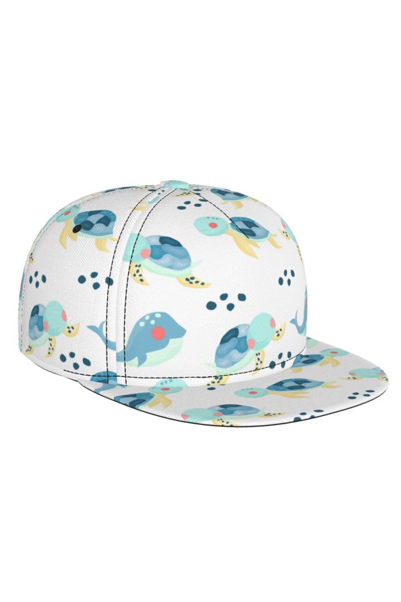 Sea Turtle for Baseball Cap Men Cap Flat Brim for Men Women Teens Adjustable Baseball Cap
