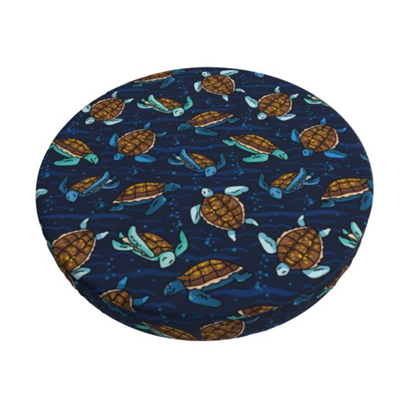 Hirioo Sea Turtles Swimming for Round Bar Stool Seat Covers Washable Stool Cushion Slipcover Elastic Bar Chair Covers for 12-14 Inch Chair-14 inch