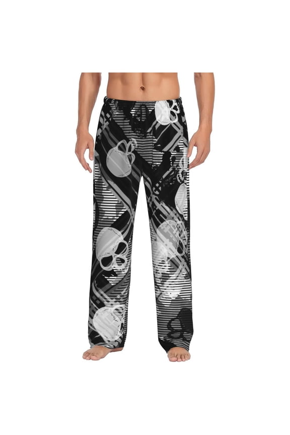 Seamless Pattern With Skulls for Women's PJ Pajama Pants Sleep Pants Women's Home Trousers with Pockets,S-3XL-Medium