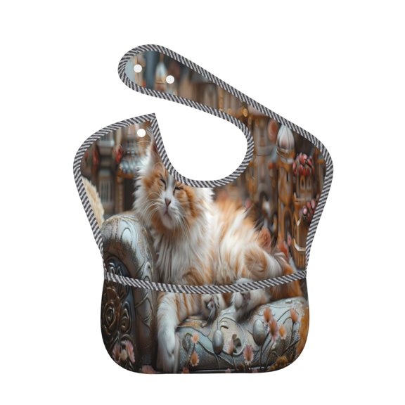 Hirioo Serene Kitten Kingdom for Baby Waterproof Pocket Bib Adjustable Closed for Babies Toddlers with Large Pocket 6-24Months