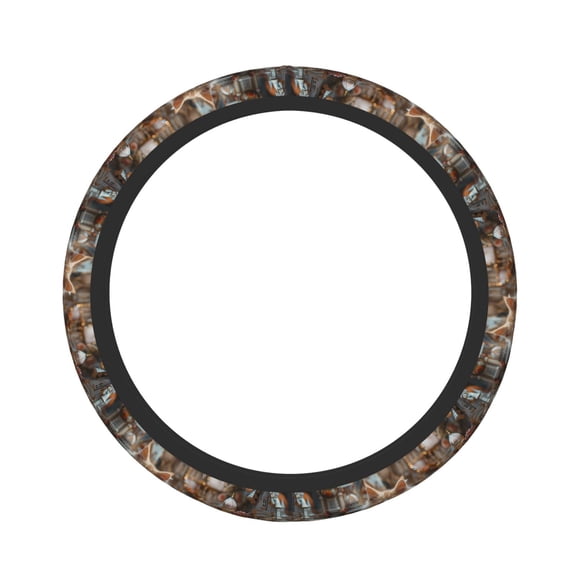 Hirioo Serene Kitten Kingdom for Elastic Stretch Steering Wheel Cover Universal 15 Inch Automotive Steering Wheel Cover Fit Auto, Suvs, Truck