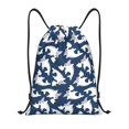 thumbnail image 1 of Hirioo Shark Print Drawstring Backpack Bag Sport Versatile Sports Backpack for Gym, Travel, Swimming, Beach, 1 of 9