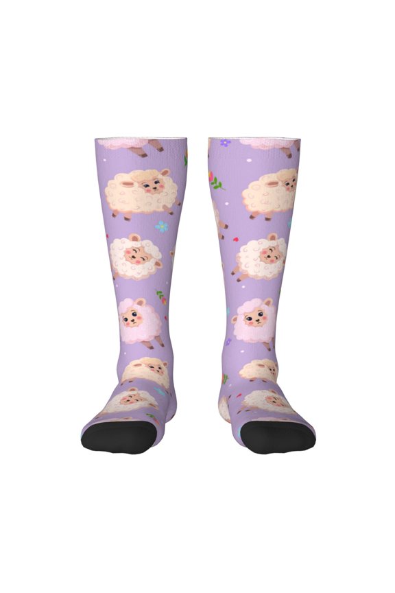Sheeps for Adult Stockings Breathable Sock Non-Pilling,Contrasting Color Design