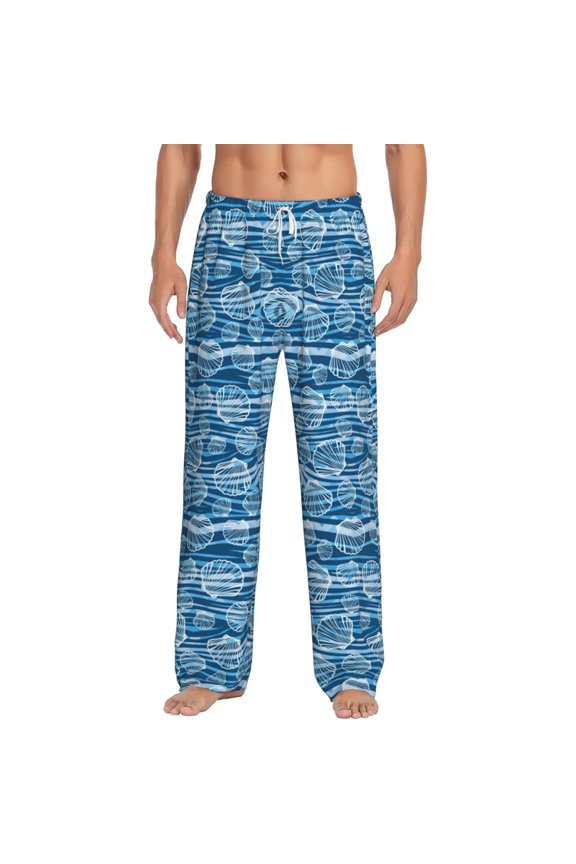 Shell for Men's PJ Pajama Pants Sleep Pants Men's Home Trousers with Pockets,S-3XL-Small