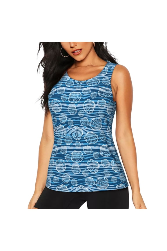 Shell for Women's Workout Tank Top Sleeveless Workout Tops Athletic Gym Shirts-X-Large