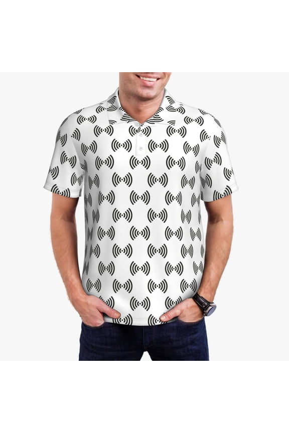 Signal Icon for Men’s Polo Shirts Quick Dry Short Sleeve Golf T Shirt Performance Moisture Wicking Casual Workout,Sizes S-4XL-XX-Large