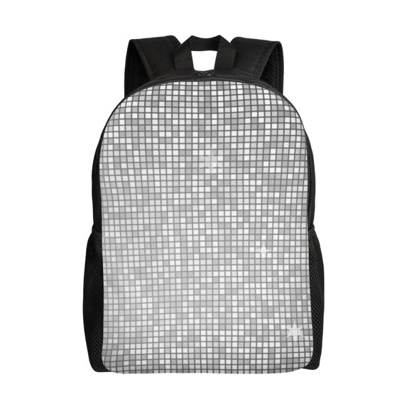 Hirioo Silver Mosaic for Travel Backpack for Women Men, Lightweight and Durable,Gift for Weekender, College, Work,and Outdoor Activities
