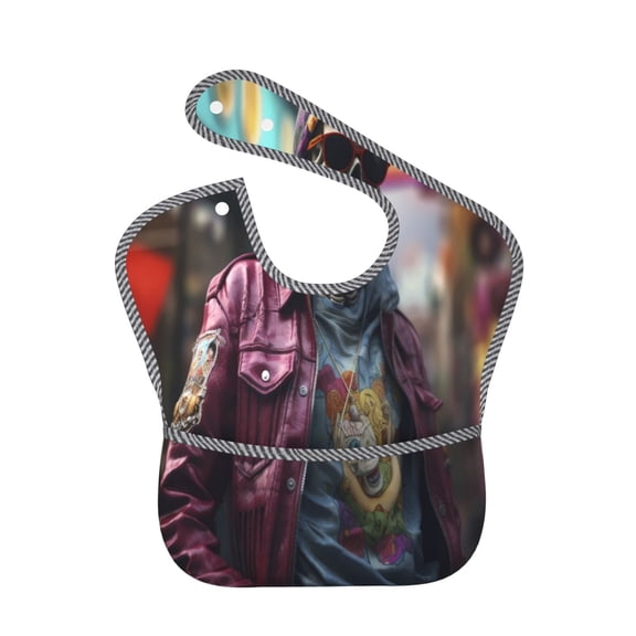 Hirioo Skeleton Cool Street Fashion for Baby Waterproof Pocket Bib Adjustable Closed for Babies Toddlers with Large Pocket 6-24Months