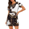 thumbnail image 1 of Hirioo Skeleton Dance with Mushrooms for Women’s Nightdress Comfortable Short Sleeve Nightwear Casual Sleep Dress, 1 of 6