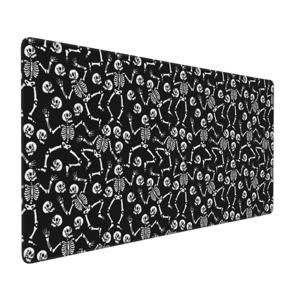 Hirioo Skeletons Dancing for Mouse Pad ,Anti-Slip Base, Durable Stitched Edges, Perfect for Gaming, Office, and Home Use,16x35.5in