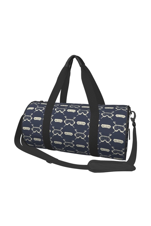 Ski Goggles Vintage Print for Round Large Capacity Travel Luggage Bag Weekend Getaway Bag for Gym Beach Swim Bag Men Women