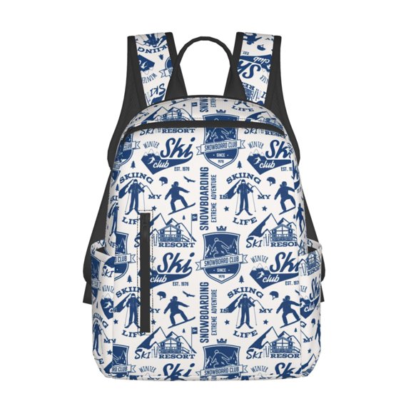 Hirioo Skiing Enthusiast for Lightweight Backpack, Durable and Comfortable, Ideal for Travel, School, Hiking, and Everyday Use