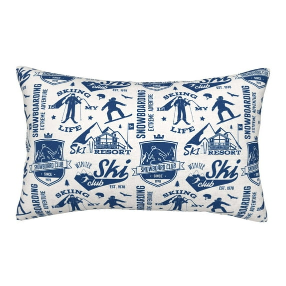Hirioo Skiing Enthusiast for Plush Pillow Cover for Bedroom and Living Room ,Elegant, Comfortable Home Decor-20"x30"
