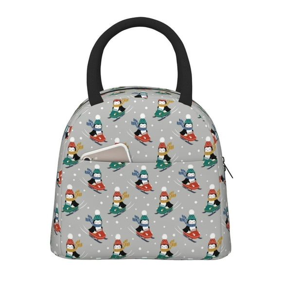 Hirioo Skiing penguin for Eco-friendly Lunch Box,Leakproof Lunch Box for School, Work, Travel, and Picnics,Perfect for Meal Prep