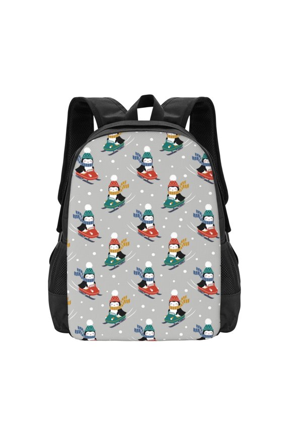 Skiing penguin for Minimalist Backpack Large Capacity Backpack Travel Backpack For School