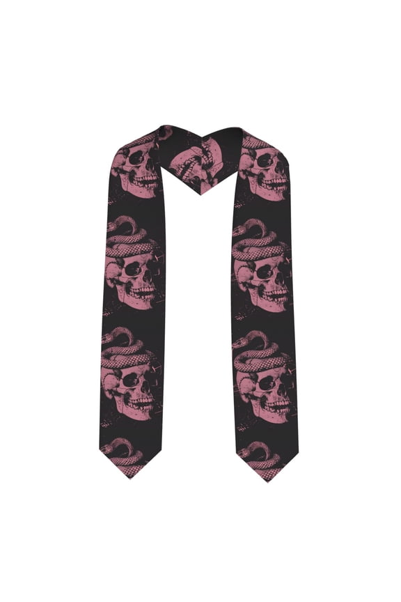 Skull and Snake Art for 72" Graduation Shawl Stole Unisex Adults Graduation Sash Honor Graduation Stole for High School and College-Sharp Corner