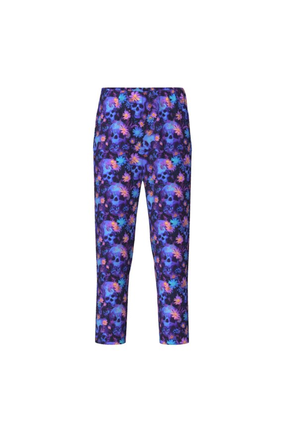 Skull daisy purple for Teenagers' Pajama Pants Womens Lounge Pants with Pockets Pj Bottoms Pants for Men-Medium