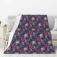 thumbnail image 1 of Hirioo Skull starry sky flower for Flannel Blanket, Cozy and Warm Throw for Bed or Couch ,Perfect for All Seasons-50"x40", 1 of 6
