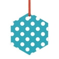thumbnail image 1 of Hirioo Sky Blue And White Polka Dot for Acrylic Christmas Pendant Hanging Christmas Tree Ornaments, Car, Home, Office Gift Decor-Hexagon, 1 of 7