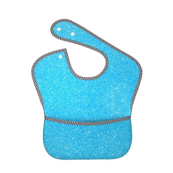 Hirioo Sky Blue Glitter for Baby Waterproof Pocket Bib Adjustable Closed for Babies Toddlers with Large Pocket 6-24Months