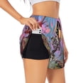 thumbnail image 1 of Hirioo Sky Sunflower Skull for Women's Double Layer Athletic Shorts High-Performance Gym Shorts with Inner Pocket, Elastic Waistband-Large, 1 of 7