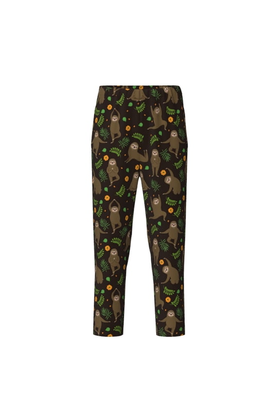 Sloth Doing Yoga for Teenagers' Pajama Pants Womens Lounge Pants with Pockets Pj Bottoms Pants for Men-XS(5-6)