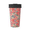 thumbnail image 1 of Hirioo Small Coral Red Flowers for Coffee Travel Mug Insulated Coffee Mug with Lid, 1 of 8