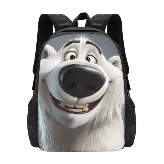 Hirioo Smiling Polar Bear for Minimalist Backpack Large Capacity Backpack Travel Backpack For School