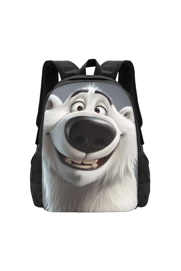 Smiling Polar Bear for Minimalist Backpack Large Capacity Backpack Travel Backpack For School