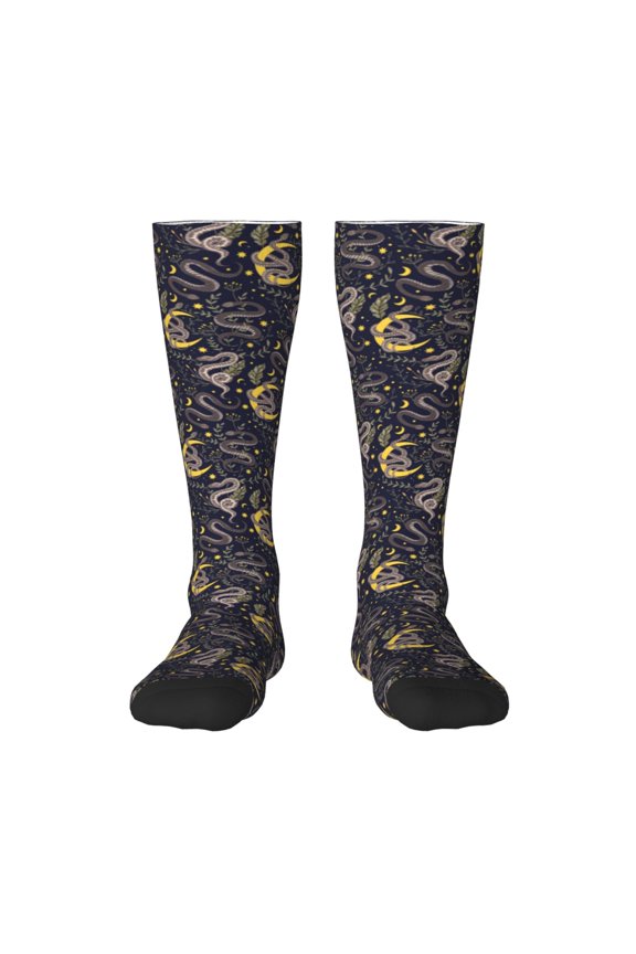 Snake Sleep for Adult Stockings Breathable Sock Non-Pilling,Contrasting Color Design