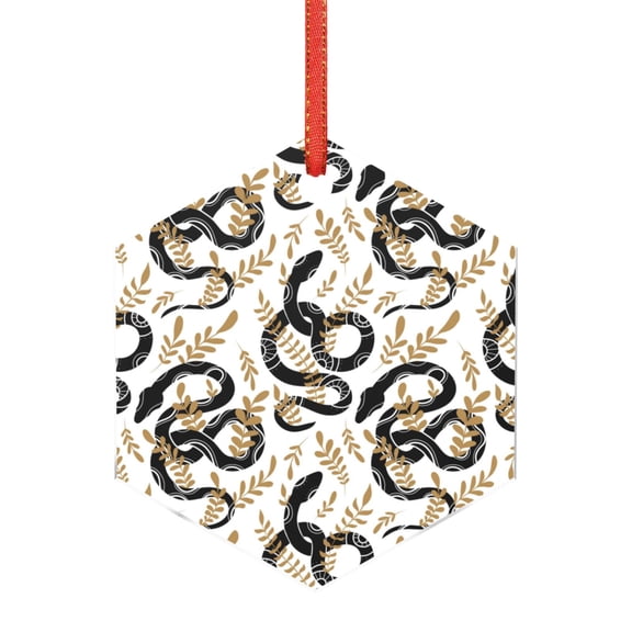 Hirioo Snake for Acrylic Christmas Pendant Hanging Christmas Tree Ornaments, Car, Home, Office Gift Decor-Hexagon
