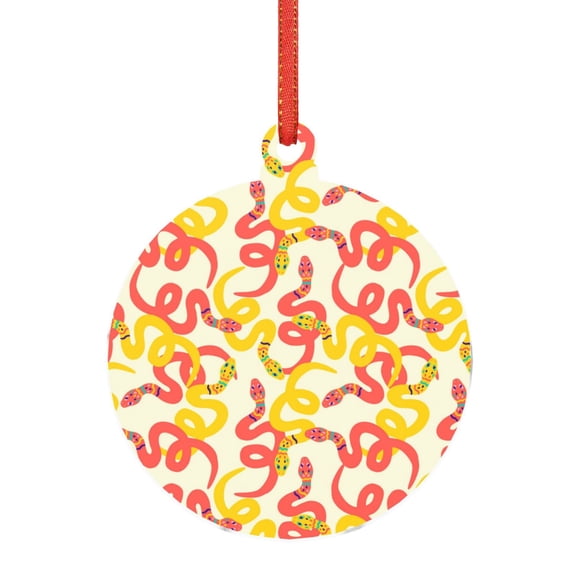 Hirioo Snake for Acrylic Christmas Pendant Hanging Christmas Tree Ornaments, Car, Home, Office Gift Decor-Round Shape